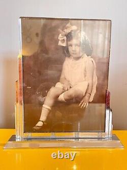Vintage Art Deco Chrome-plated Metal Standing 2 sided Picture Photo Frame
