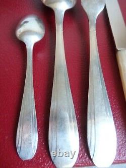 Vintage Art Deco French Apollo Silver Plated Cutlery Set 49 Pieces