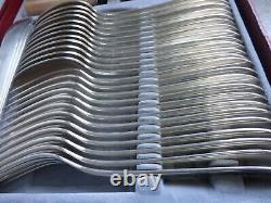Vintage Art Deco French Apollo Silver Plated Cutlery Set 49 Pieces