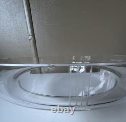 Vintage Art Deco Silver Plate & Glass Centrepiece Bowl with Handle 36 cm