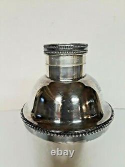 Vintage Art Deco Silver Plated Cocktail Shaker by Michael Seips 2 Pieces 1885c