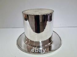 Vintage Art Deco Style Silver Plated Top Hat Champagne Wine Ice Cooler Bucket