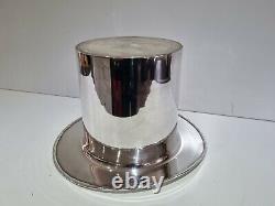 Vintage Art Deco Style Silver Plated Top Hat Champagne Wine Ice Cooler Bucket