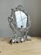 Vintage Baroque Rococo Silver Plated Cherub Vanity Tilting Mirror 32cm x 22cm