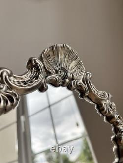 Vintage Baroque Rococo Silver Plated Cherub Vanity Tilting Mirror 32cm x 22cm
