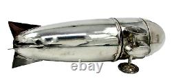 Vintage Blimp Zeppelin Silver Plated MCM Cocktail Shaker