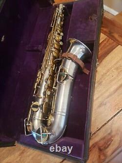 Vintage Buescher True Tone C Melody Saxophone-Clean-Silver-Original Mouthpiece