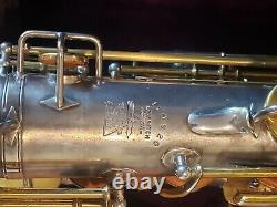 Vintage Buescher True Tone C Melody Saxophone-Clean-Silver-Original Mouthpiece