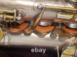 Vintage Buescher True Tone C Melody Saxophone-Clean-Silver-Original Mouthpiece