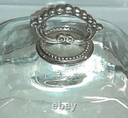 Vintage Cake Plate Stand Silver Plate with Hand Blown Glass by Godinger