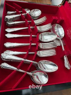 Vintage Canteen of Silver Plated Dubarry Cutlery of 53 Pieces for 6 Persons