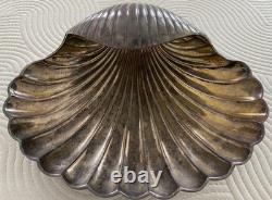 Vintage Carmignani Roma Silver Plate Scallop Shell Centerpiece Bowl Italy