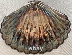 Vintage Carmignani Roma Silver Plate Scallop Shell Centerpiece Bowl Italy