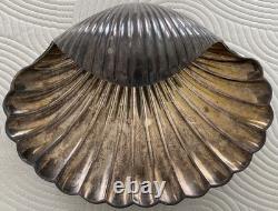 Vintage Carmignani Roma Silver Plate Scallop Shell Centerpiece Bowl Italy