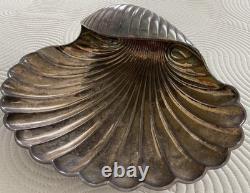 Vintage Carmignani Roma Silver Plate Scallop Shell Centerpiece Bowl Italy