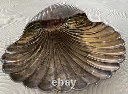 Vintage Carmignani Roma Silver Plate Scallop Shell Centerpiece Bowl Italy