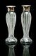 Vintage Carrs Silver Plated Crystal Etched Glass Vases