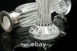 Vintage Carrs Silver Plated Crystal Etched Glass Vases