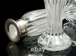 Vintage Carrs Silver Plated Crystal Etched Glass Vases