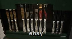 Vintage Cavalier Silver Plated Canteen Cutlery Bow and Ribbon 44 Pieces Unused