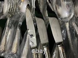 Vintage Cavalier Silver Plated Canteen Cutlery Bow and Ribbon 44 Pieces Unused