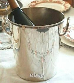 Vintage Champagne Bucket Silver Plate Wine Chiller European Hotel Style