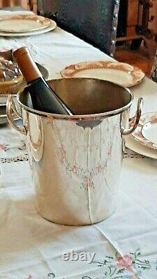 Vintage Champagne Bucket Silver Plate Wine Chiller European Hotel Style