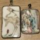 Vintage Chinese Porcelain Pottery Shard Pendant Silver Plated