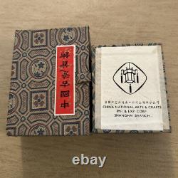Vintage Chinese Porcelain Pottery Shard Pendant Silver Plated