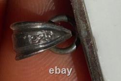 Vintage Chinese Porcelain Pottery Shard Pendant Silver Plated