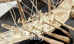 Vintage Chinese Silver-Plated Dragon Boat, War Junk Model