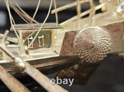 Vintage Chinese Silver-Plated Dragon Boat, War Junk Model