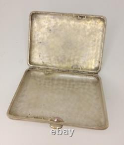Vintage Cigarette Case Silver Plated Pilot Plane Military Russian Box Sing 1931