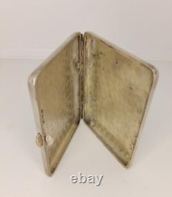 Vintage Cigarette Case Silver Plated Pilot Plane Military Russian Box Sing 1931