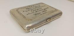 Vintage Cigarette Case Silver Plated Pilot Plane Military Russian Box Sing 1931