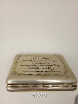 Vintage Cigarette Case Silver Plated Pilot Plane Military Russian Box Sing 1931
