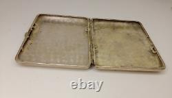 Vintage Cigarette Case Silver Plated Pilot Plane Military Russian Box Sing 1931