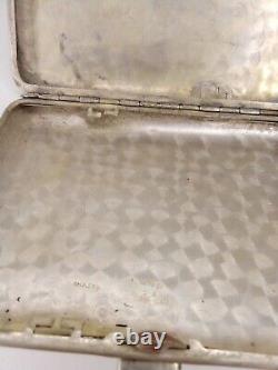 Vintage Cigarette Case Silver Plated Pilot Plane Military Russian Box Sing 1931