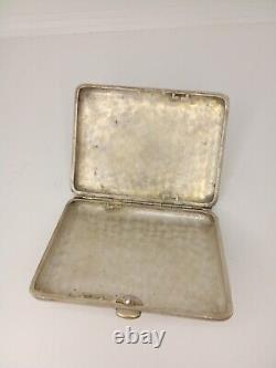 Vintage Cigarette Case Silver plated Pilot Plane Military Russian Box Sing 1931