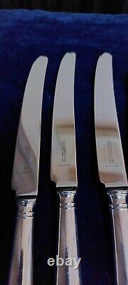Vintage Cooper Bros Old English Pip Pattern Set 6 Dinner Knives Silver Plated