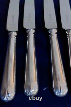 Vintage Cooper Bros Old English Pip Pattern Set 6 Dinner Knives Silver Plated
