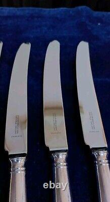 Vintage Cooper Bros Old English Pip Pattern Set 6 Dinner Knives Silver Plated