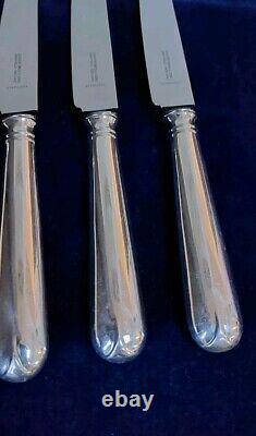 Vintage Cooper Bros Old English Pip Pattern Set 6 Dinner Knives Silver Plated