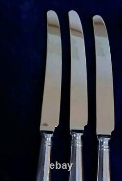 Vintage Cooper Bros Old English Pip Pattern Set 6 Dinner Knives Silver Plated