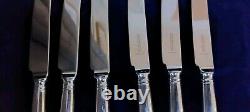 Vintage Cooper Bros Old English Pip Pattern Set 6 Dinner Knives Silver Plated