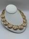 Vintage D'Orlan Two Tone Medallion Collar Necklace Signed 22k Gold Plated 1980s