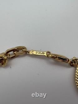 Vintage D'Orlan Two Tone Medallion Collar Necklace Signed 22k Gold Plated 1980s