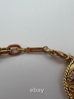 Vintage D'Orlan Two Tone Medallion Collar Necklace Signed 22k Gold Plated 1980s