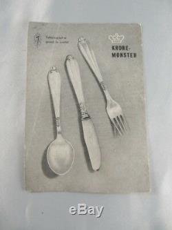Vintage Danish Krone Silver Plate Cutlery Set 12 person 71 pieces C Christensen