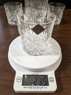 Vintage Edinburgh Crystal Continental Whiskey Set &Silver Plated Tray, New NOS